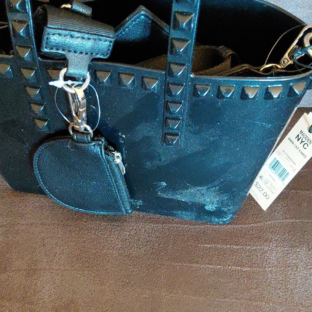 Steve Madden Black Studded Tote Bag